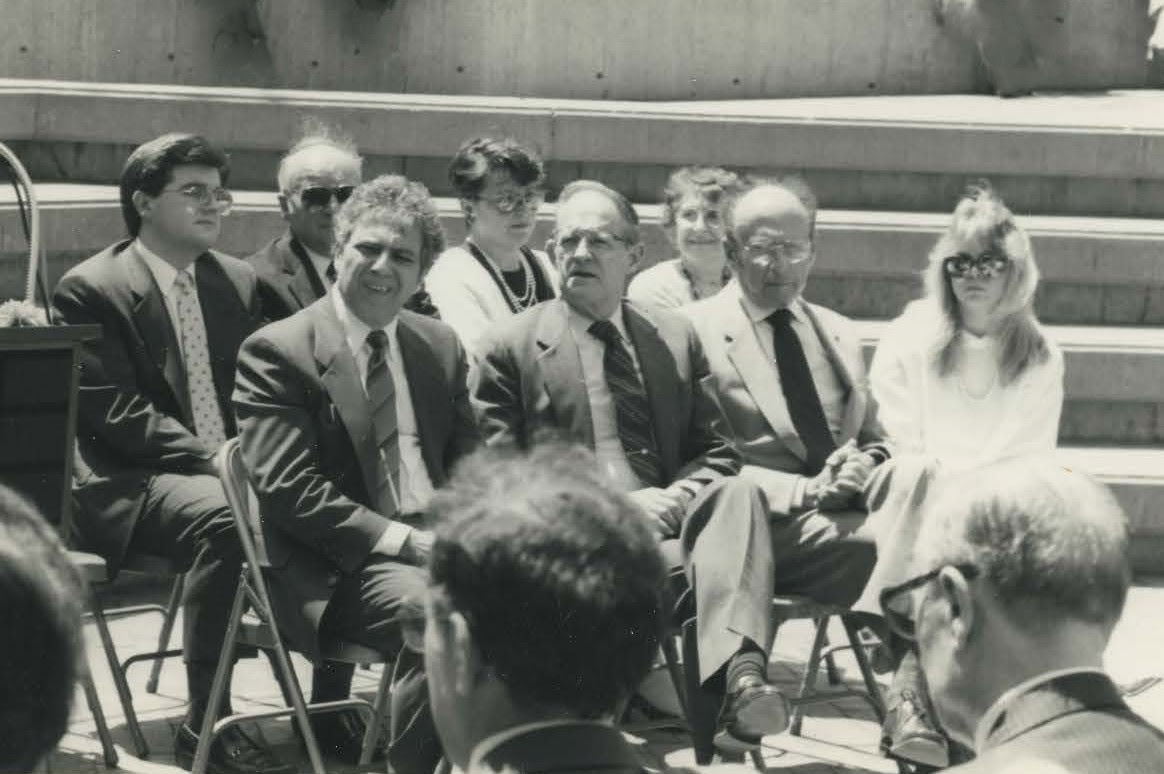 Passaic NJ, 1987, Imre Karaszegi, Fred Kuren, Estelle Greenberg, Helen Speigel, Gerald Goldman, Congressman Robert Roe, Seymour Shimkowitz, Nancy Shimkowitz