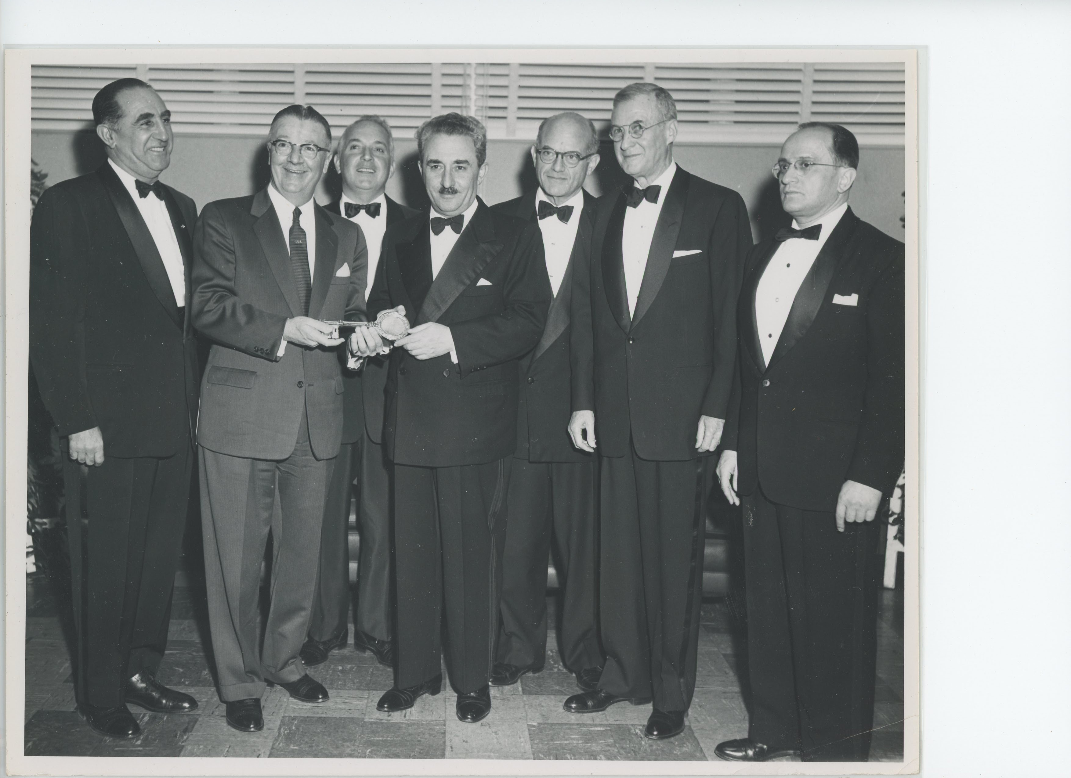 Israel Bond Dinner 1955, Paterson NJ, Paterson Mayor Titus, Prime Minister Moshe Sharett, Jack Stern, Irving Brawer, Herman Yucht