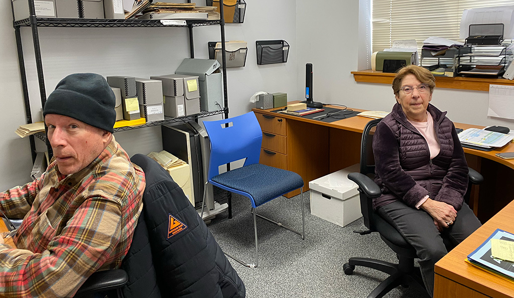 volunteers working in the office