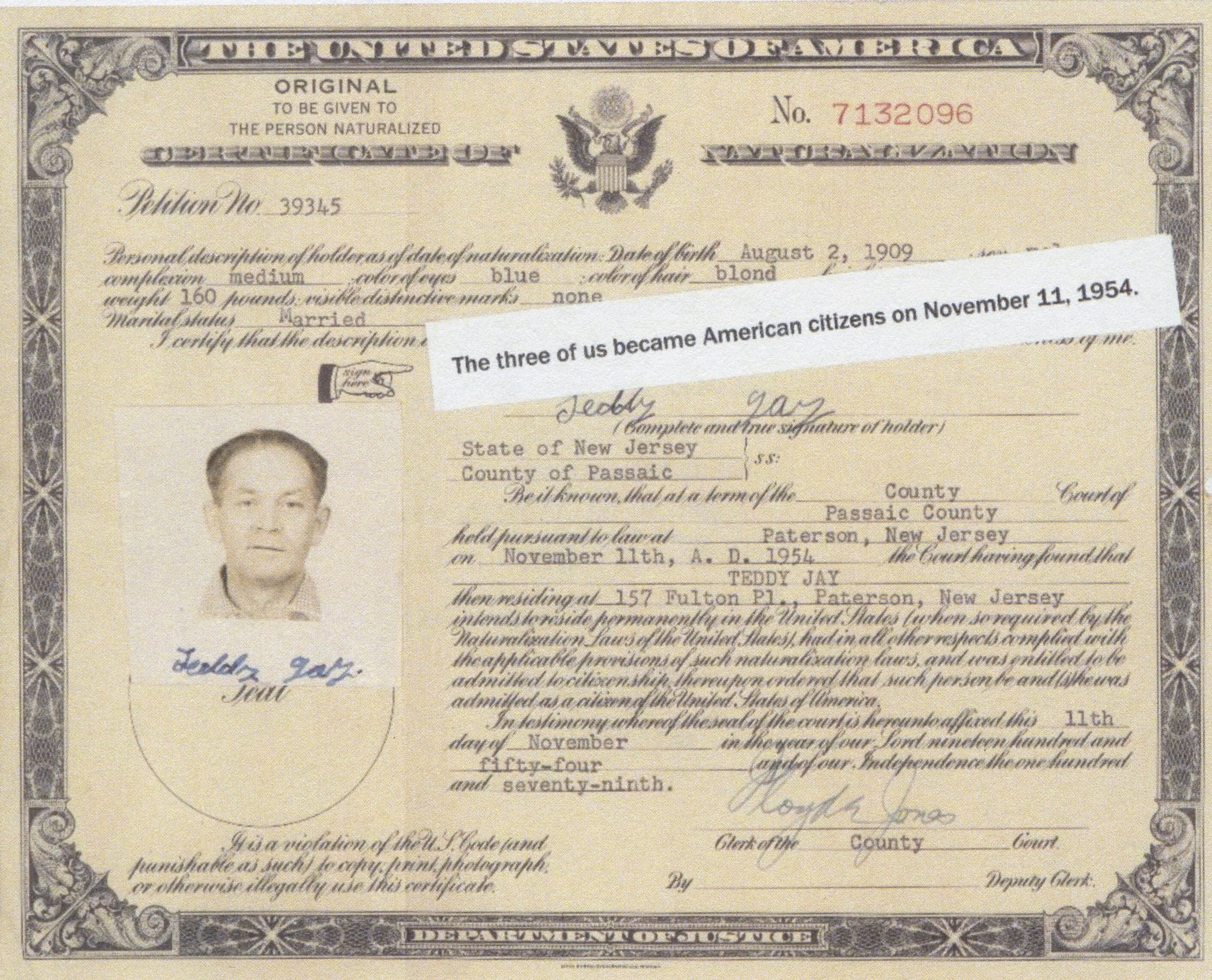 Minia's citizenship papers