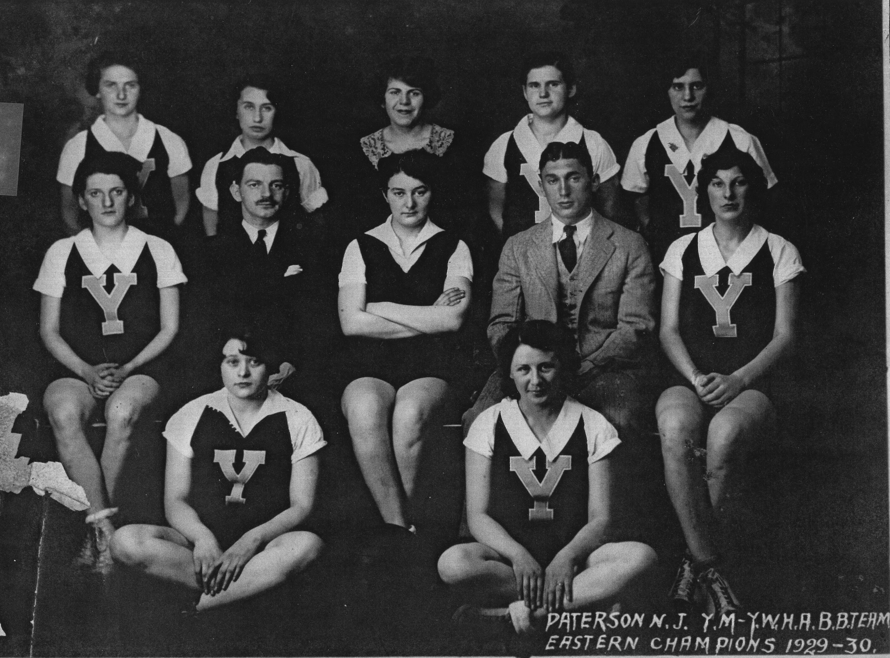 Paterson YM-YWHA women’s basketball team Eastern Champs 1929-30.