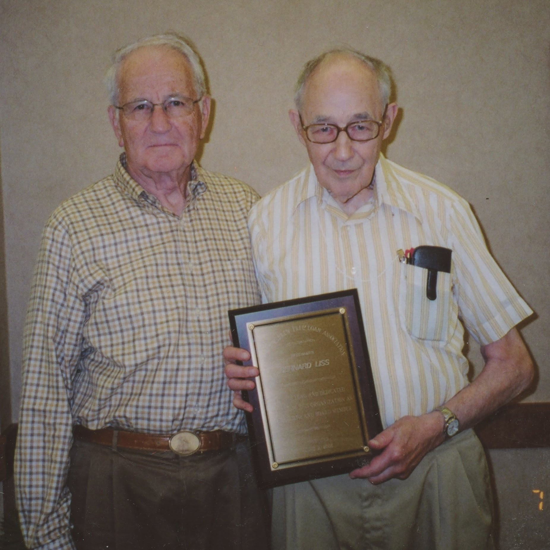 Sig Westerman, President of the Paterson Hebrew Free Loan Association, Treasurer Bernie Liss, Paterson NJ