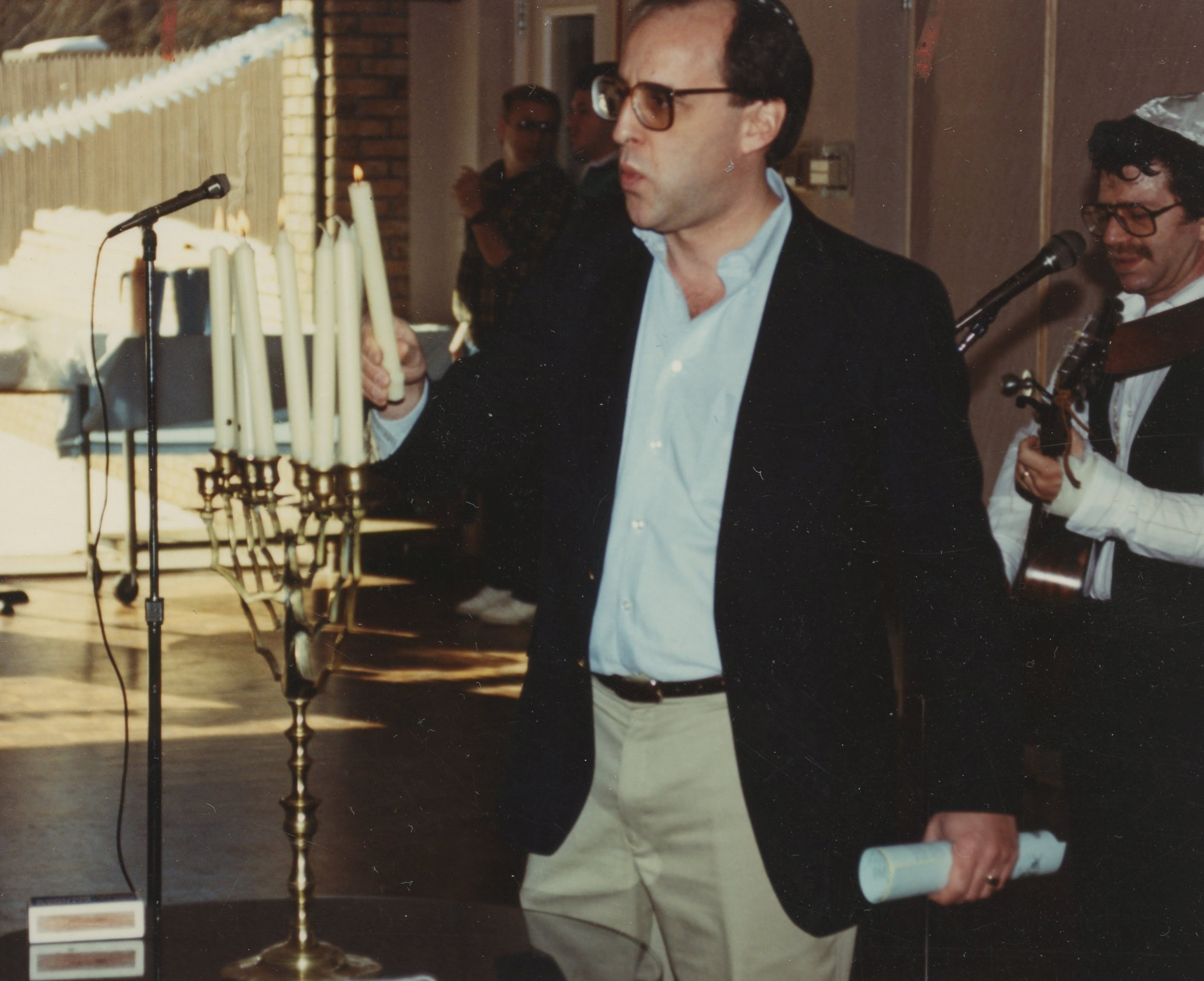  Hanukkah candle lighting, Barry Rosenberg (Jewish Federation of North Jersey Executive Director