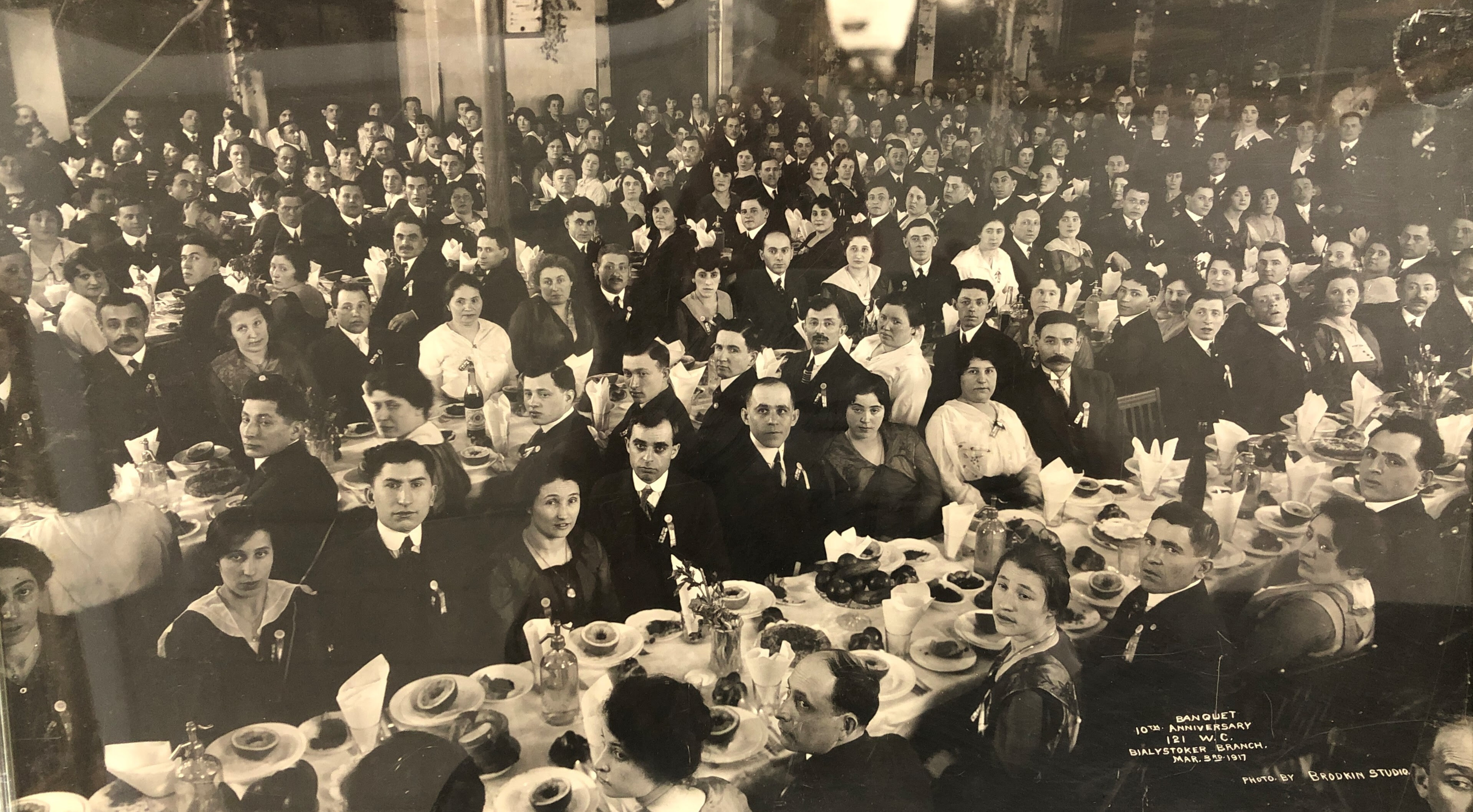 Bialystoker (Biaylstoke) Branch 121, 10th Anniversary Dinner, Paterson NJ, March 3, 1917