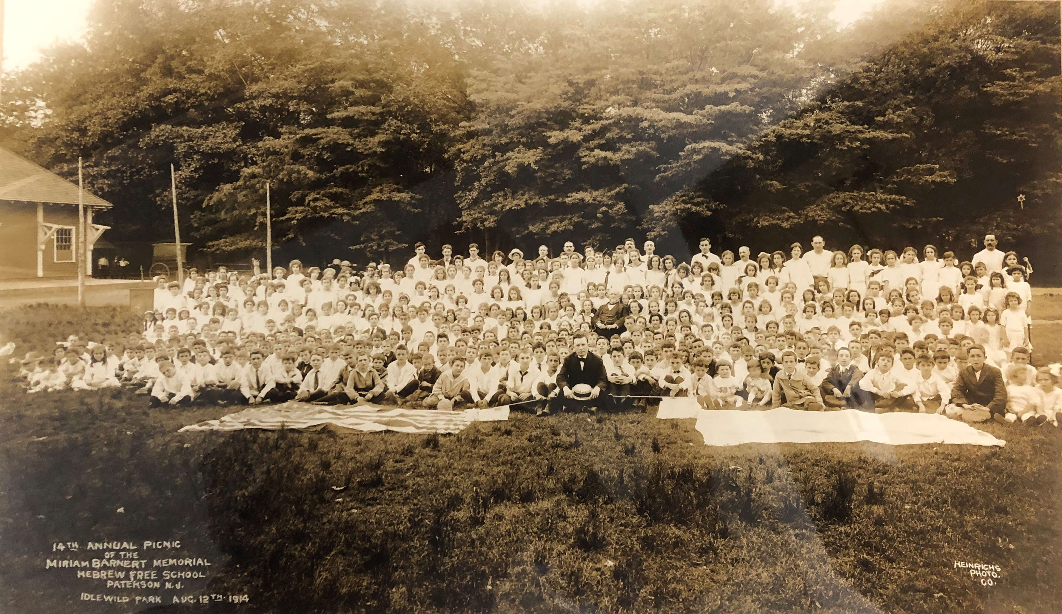 Miriam Barnert Memorial Hebrew Free School, Paterson NJ, 14th Annual Picnic at Idlewild Park, West Paterson (Woodland Park) NJ, August 12, 1914