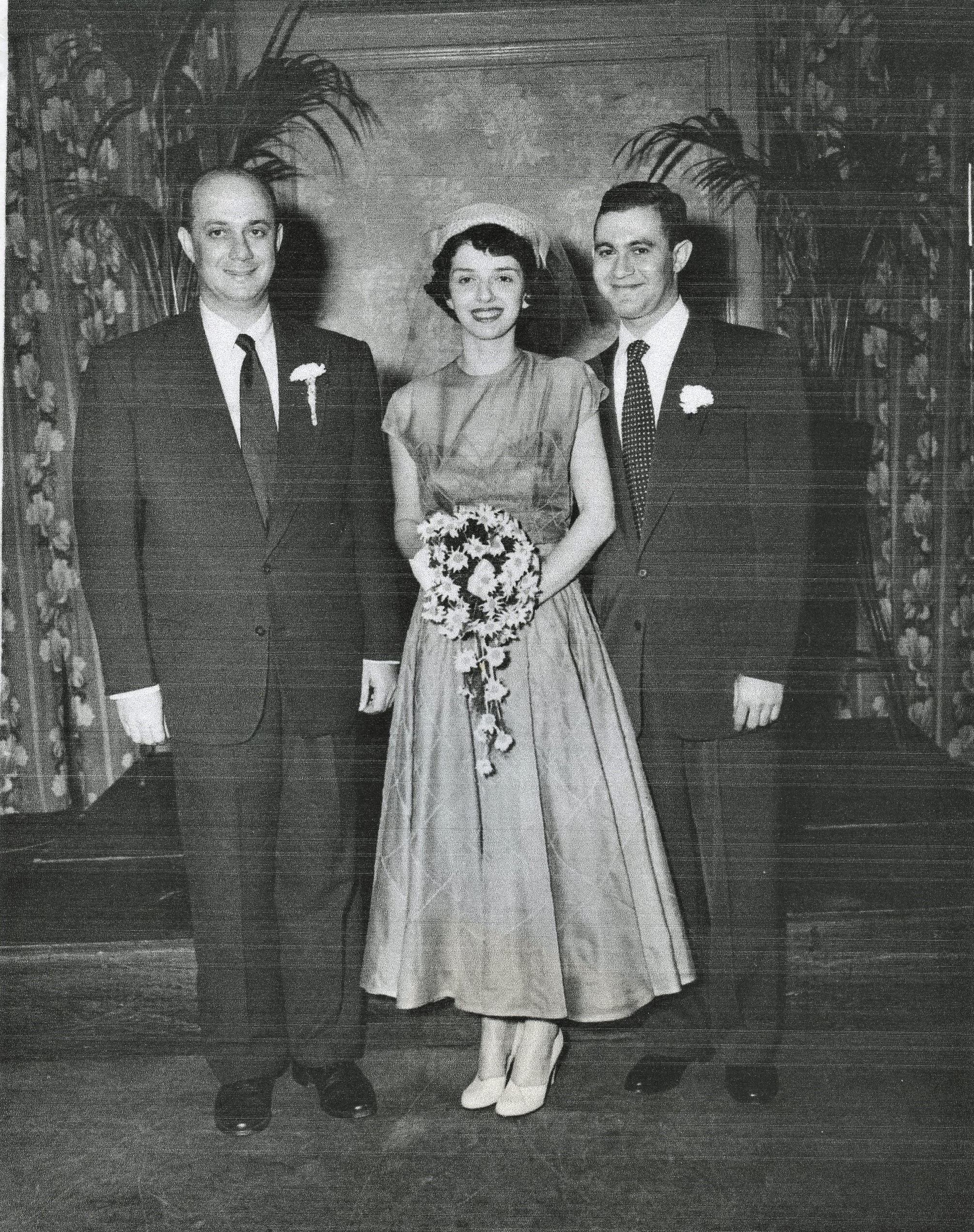 Wedding photo, Naomi Shoobs, Alan Kurinsky, June 4, 1950, Gerry Kurinsky, Northern NJ