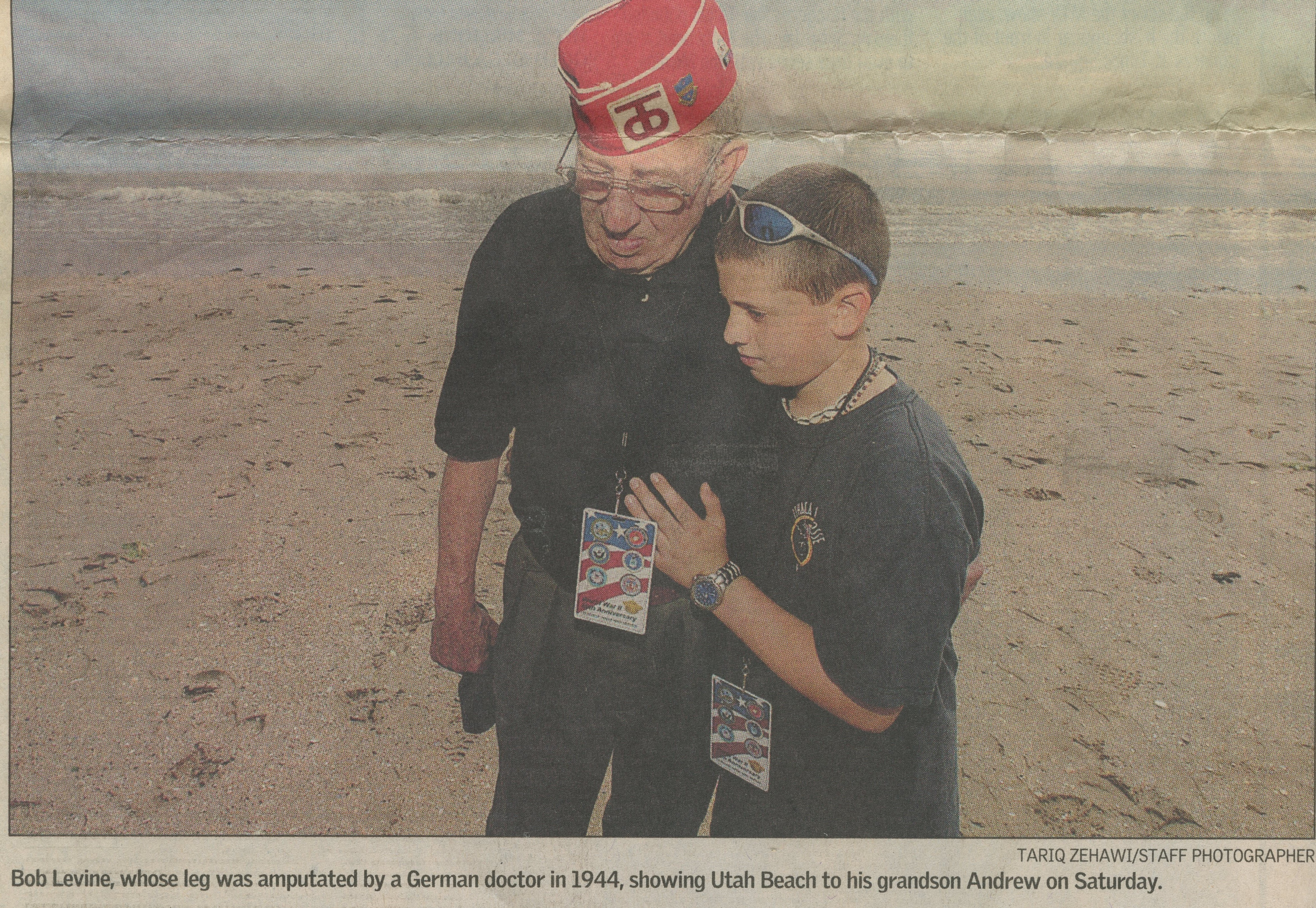 River Edge NJ, Bob Levine, grandson, Utah Beach France, 2004