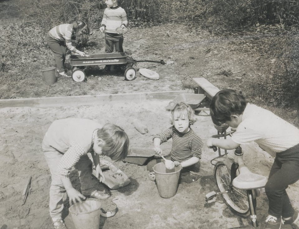 Schneider Building Nursery School, kids, sandbox, Paterson NJ