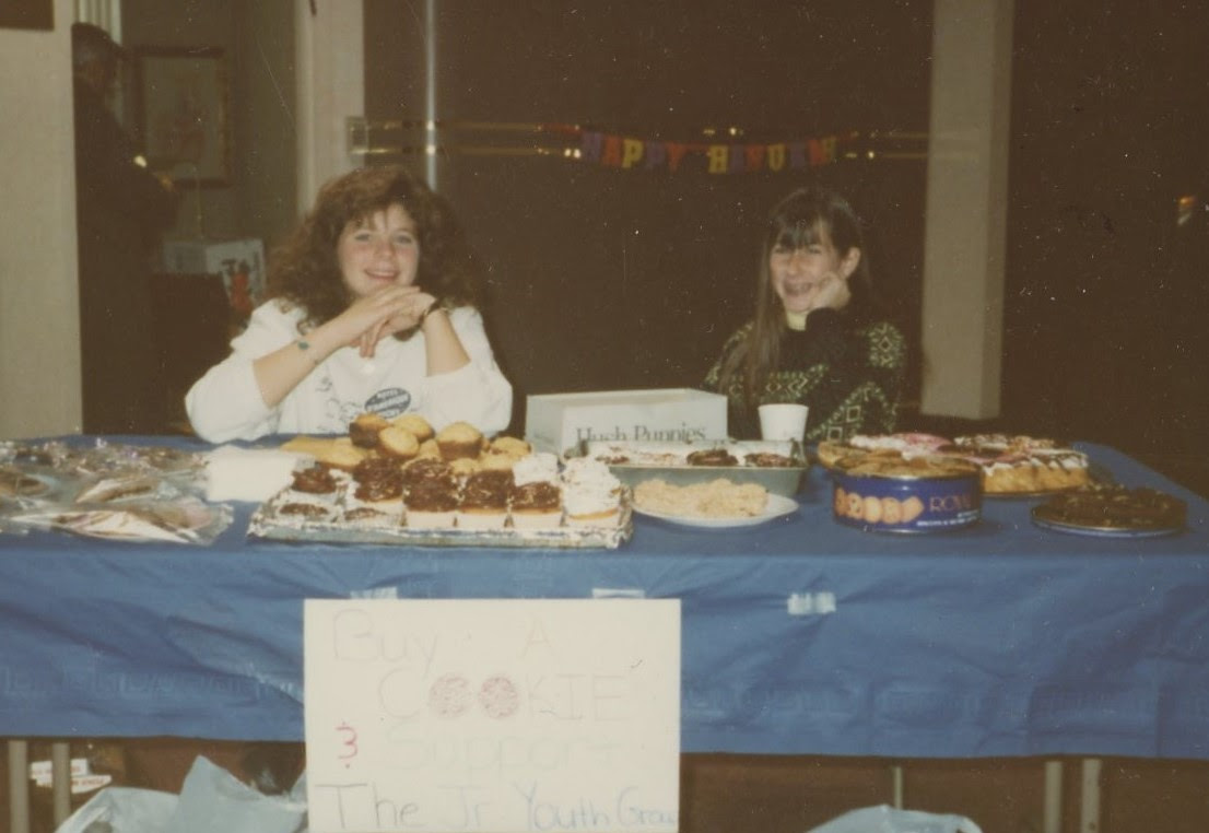 Hannukah teens baking, 1988