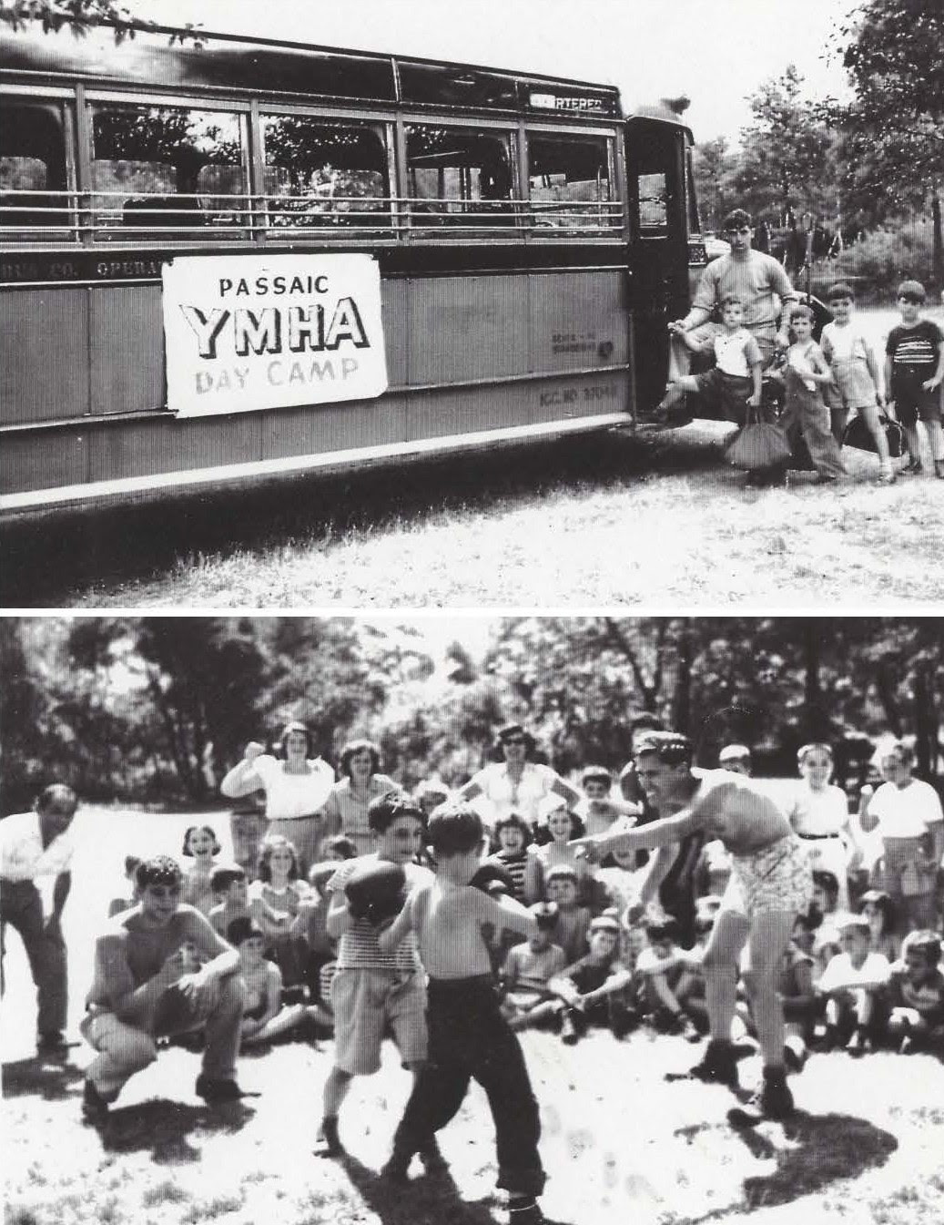 Passaic Y Camp, Passaic NJ, summer camp bus, boxing