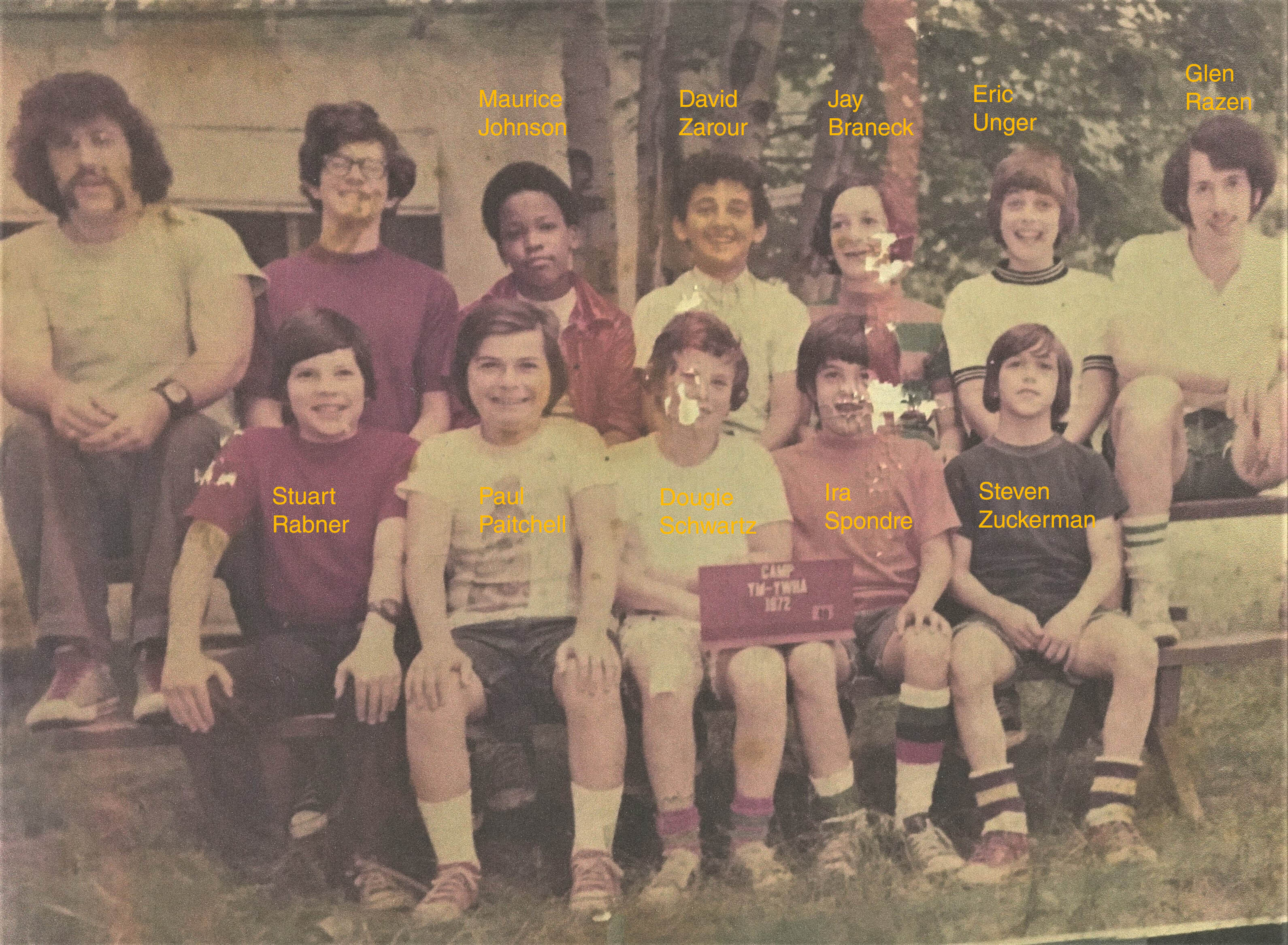 Passaic NJ Y Camp, Maurice Johnson, David Zarour, Jay Braneck, Eric Unger, Glen Razen, Stuart Rabner, Paul Paitchell, Dougie Schwartz, Ira Spondre, Steven Zuckerman, 1972