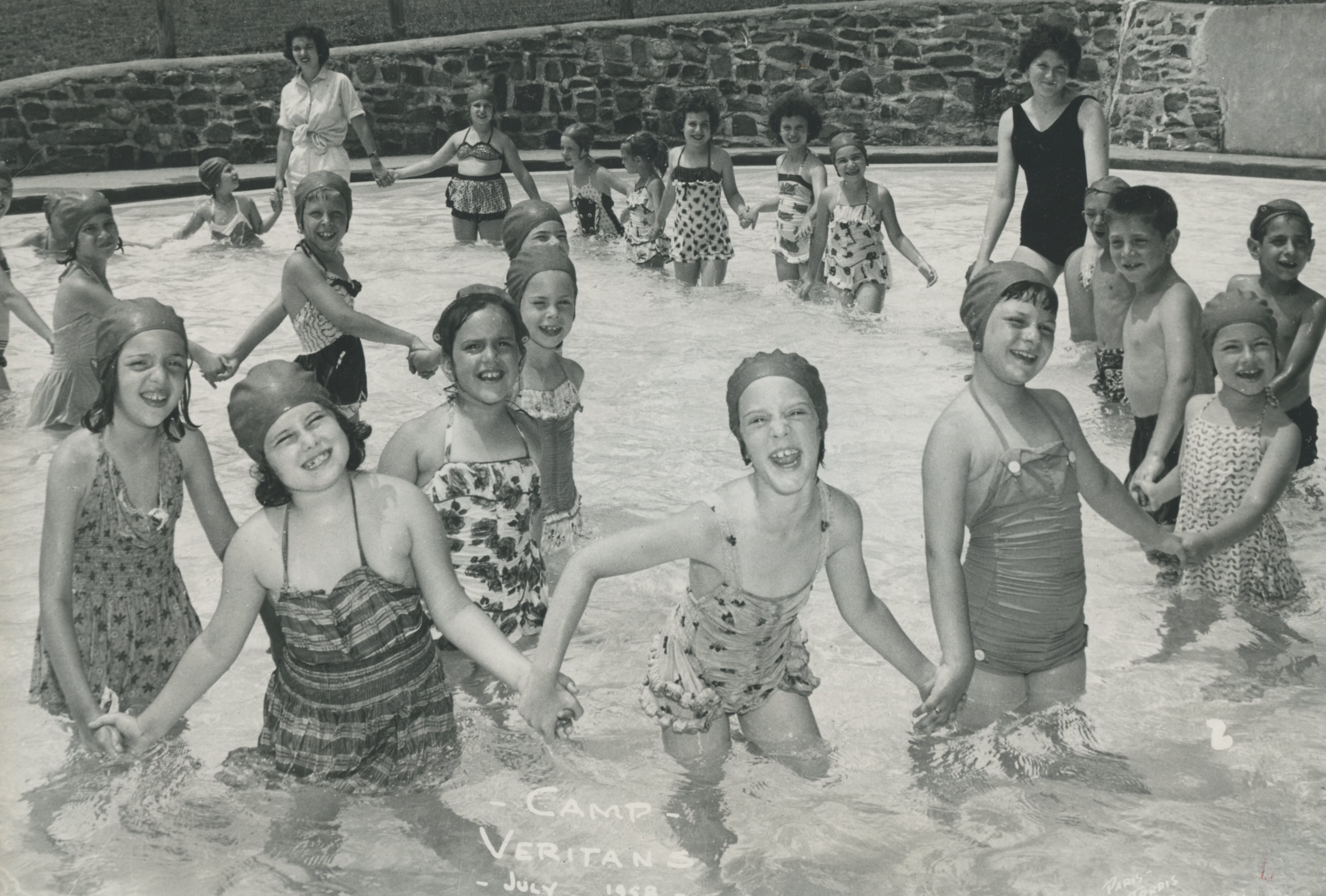 Camp Veritans, Northern New Jersey, 1958, summer camp water games