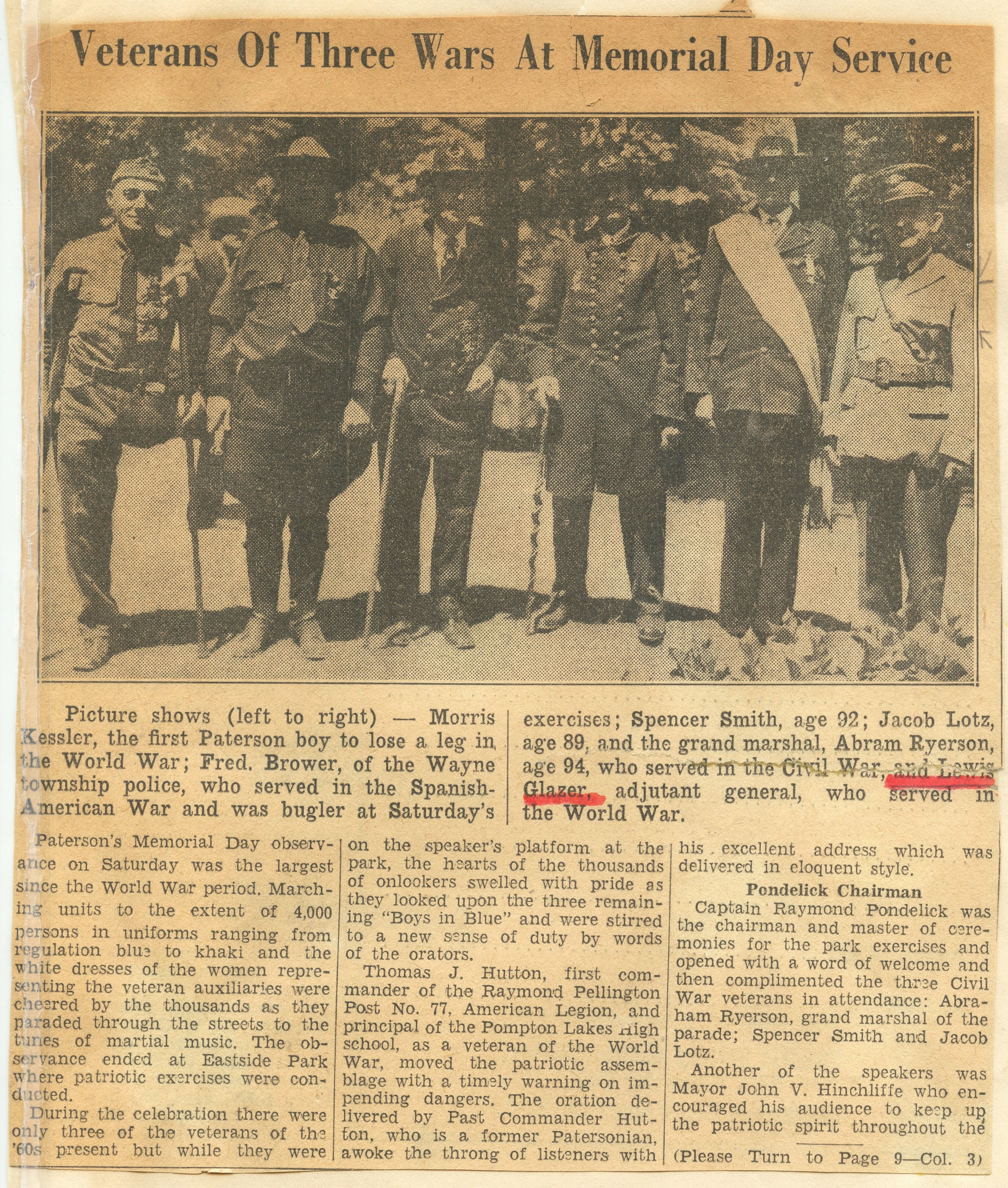 War Veterans of three wars