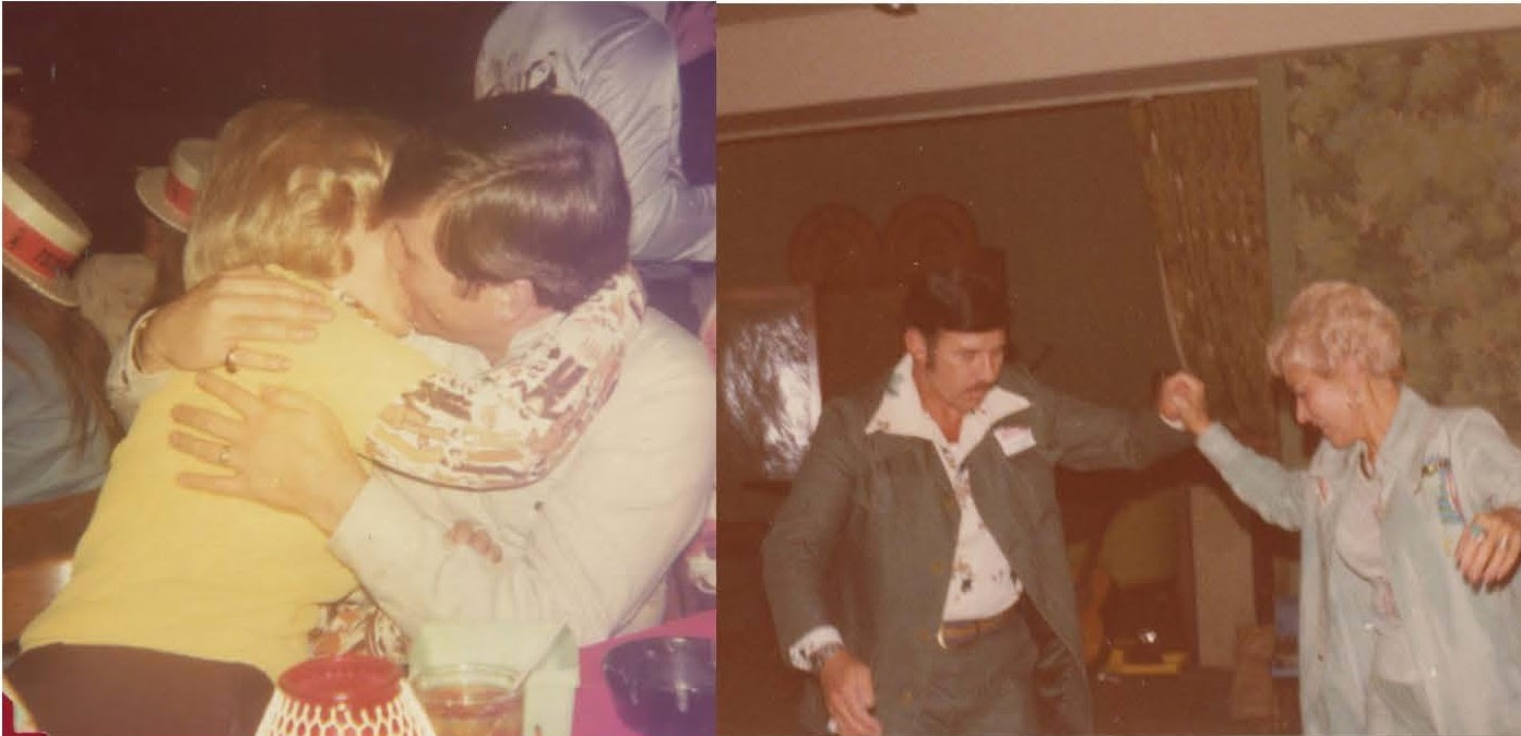 Young Couples Club of Fair Lawn (New Jersey), 1975, Don Barnett, Phyllis Barnett, kiss