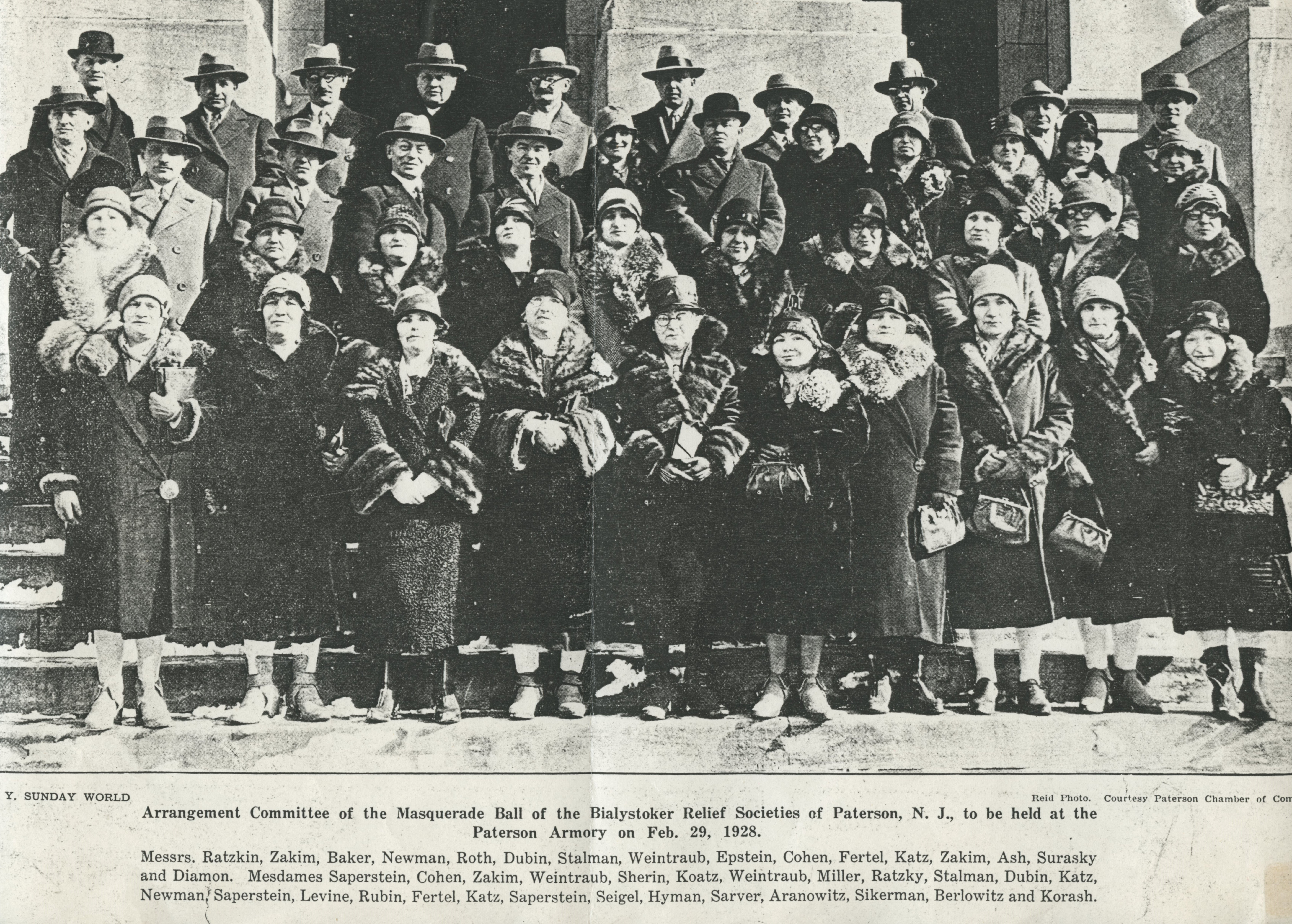Bialystoker Relief Society of Paterson, New Jersey, 1928, Ratzkin, Zakim, Baker, Newman, Roth, Dubin, Stalman, Weintraub, Epstein, Cohen, Fertel, Katz, Ash, Surasky, Diamon, Saperstein, Cohen, Sherin, Koatz, Miller, Levine, Riubin, Seigel, Hyman, Sarver, Aranowitz, Sikerman, Berlowitz, Korash