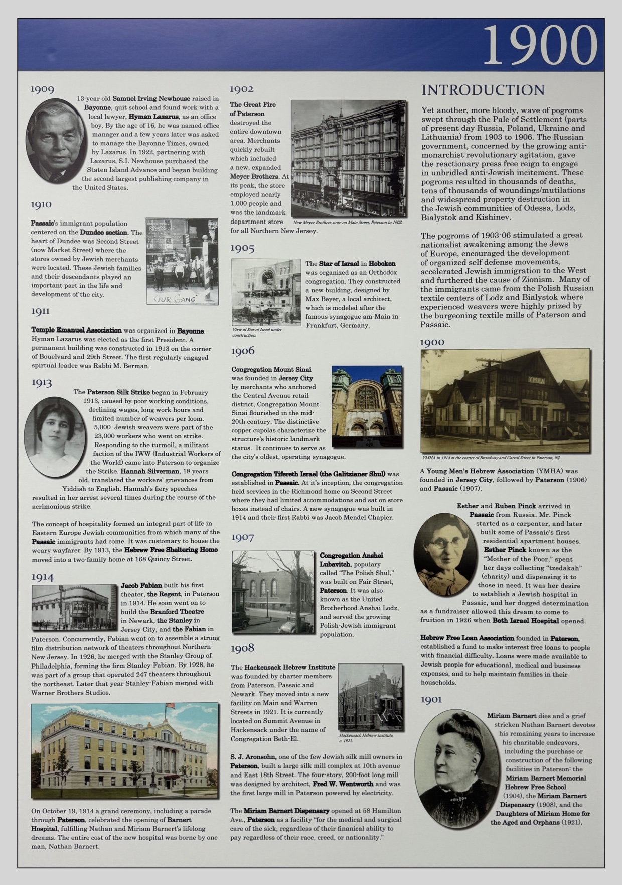 Timeline Panel 3: 1900 through the 1910's