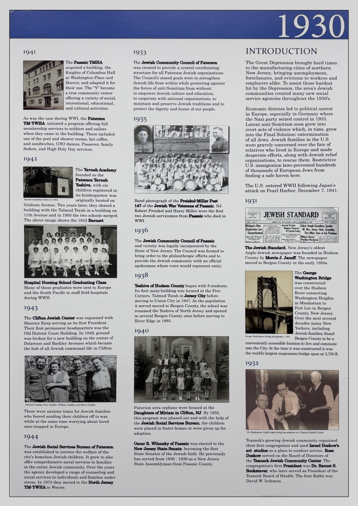 Timeline Panel 5: 1930's through 1940's