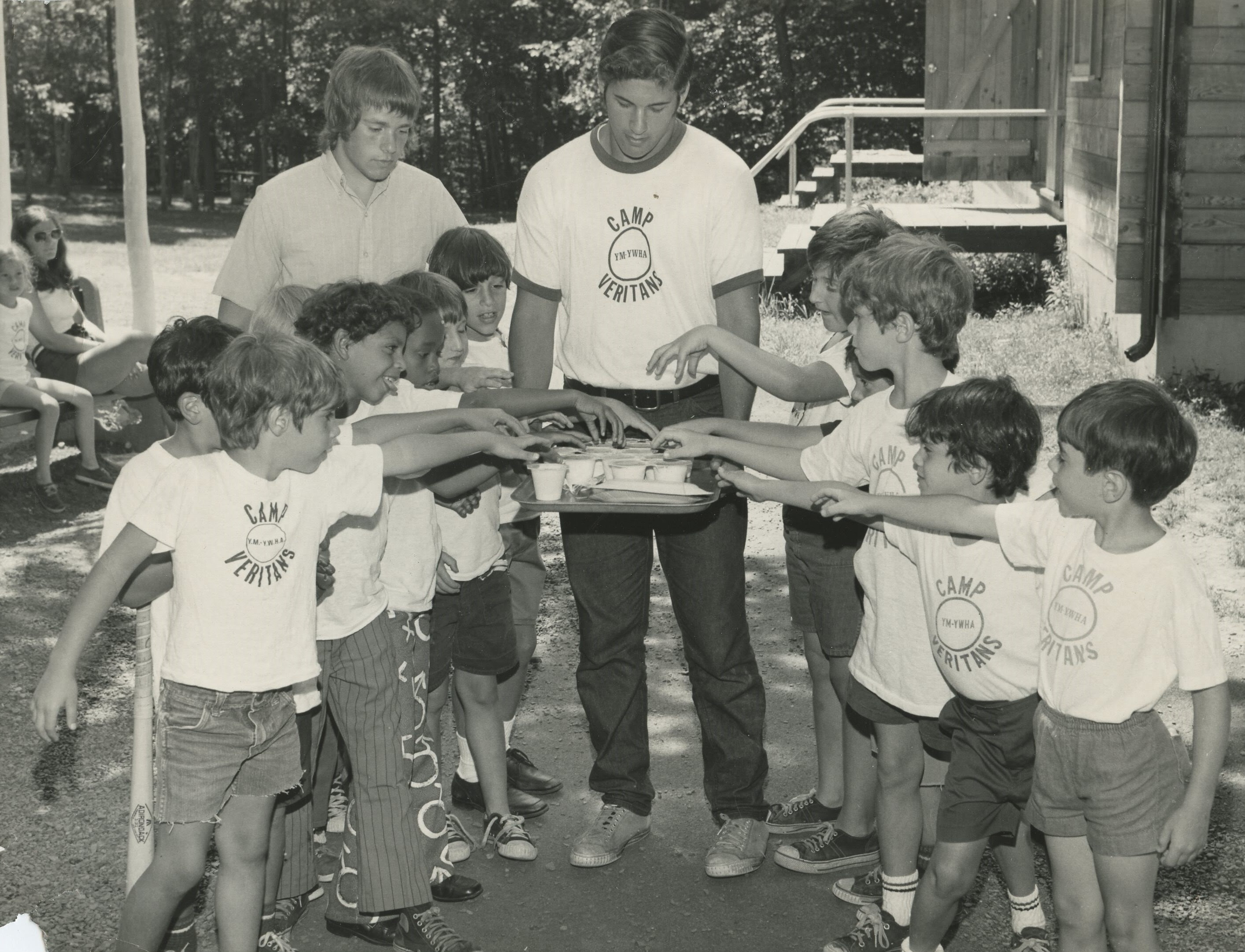 Camp Veritans, Passaic New Jersey, kids, counselors, drinks
