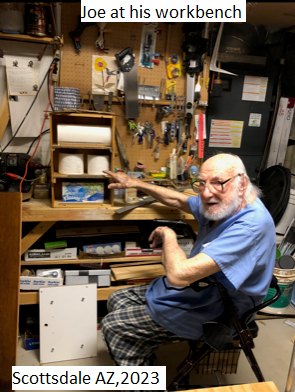 Joe at his workbench, 2023