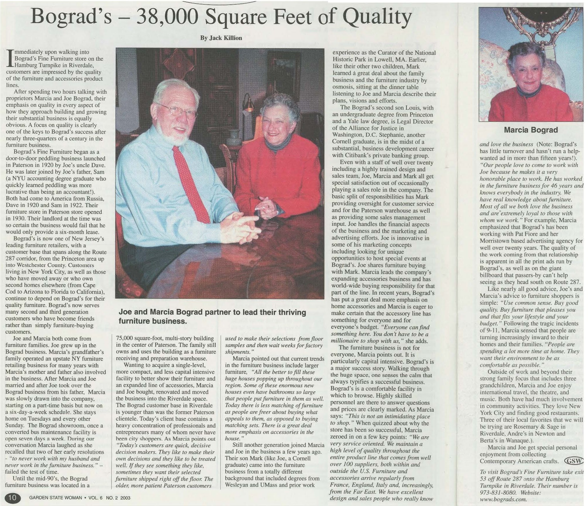Joe’s and Marcia’s article