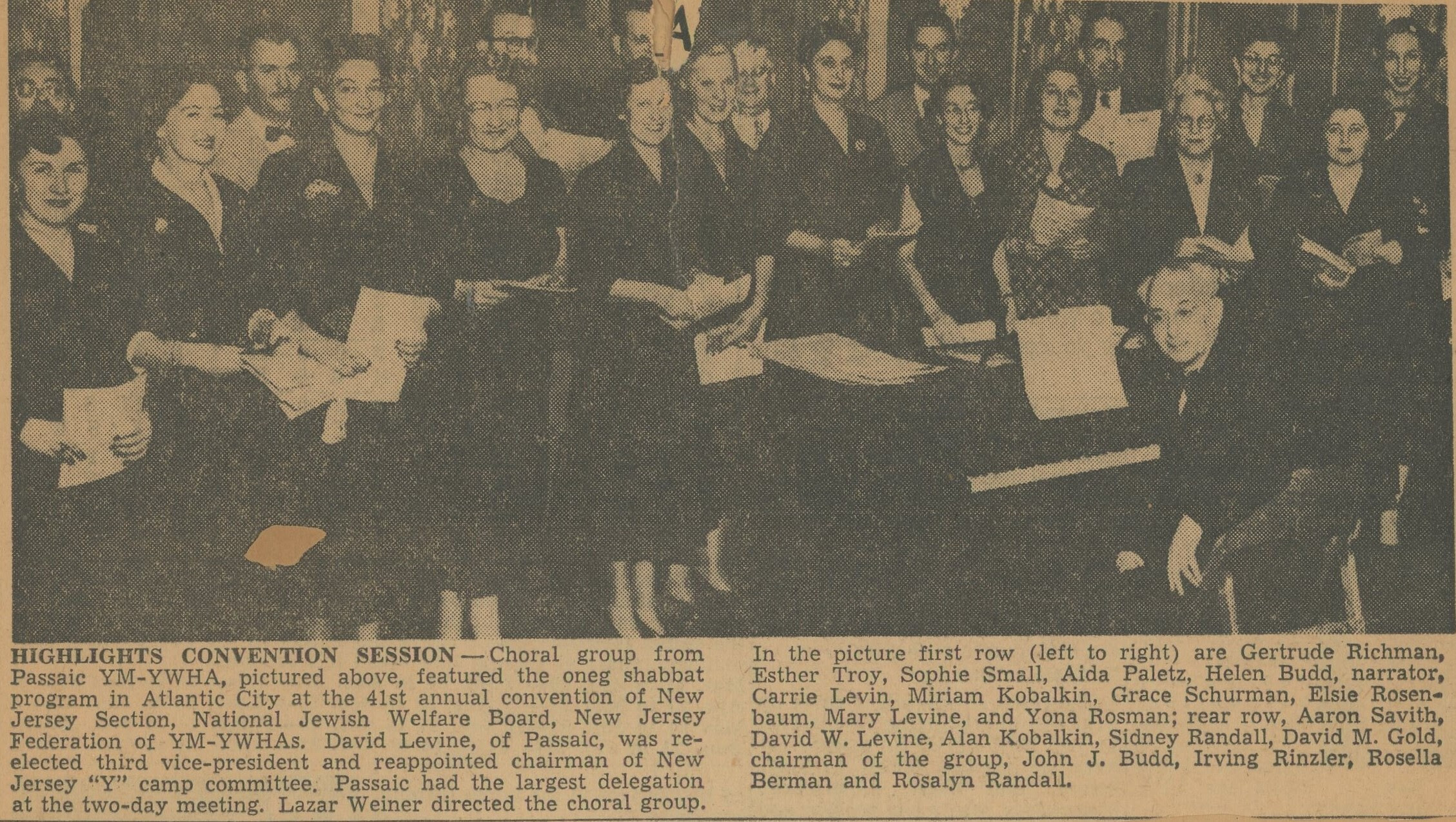 Passaic Y Choral group