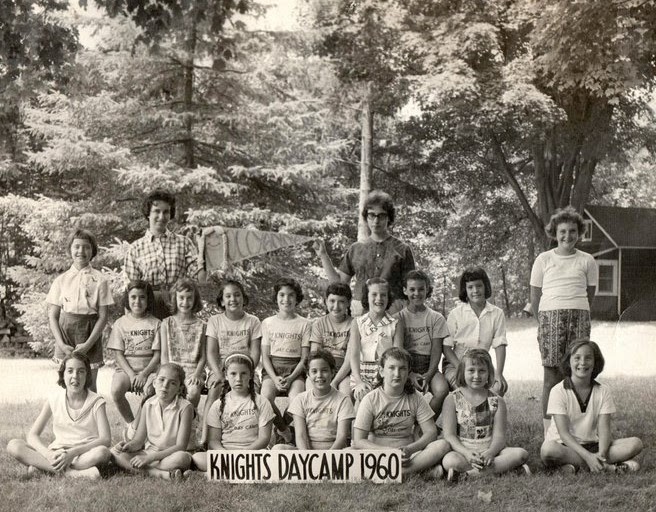 Knights Day Camp, Upper Saddle River, NJ, 1960 girls' & counselors' group photo