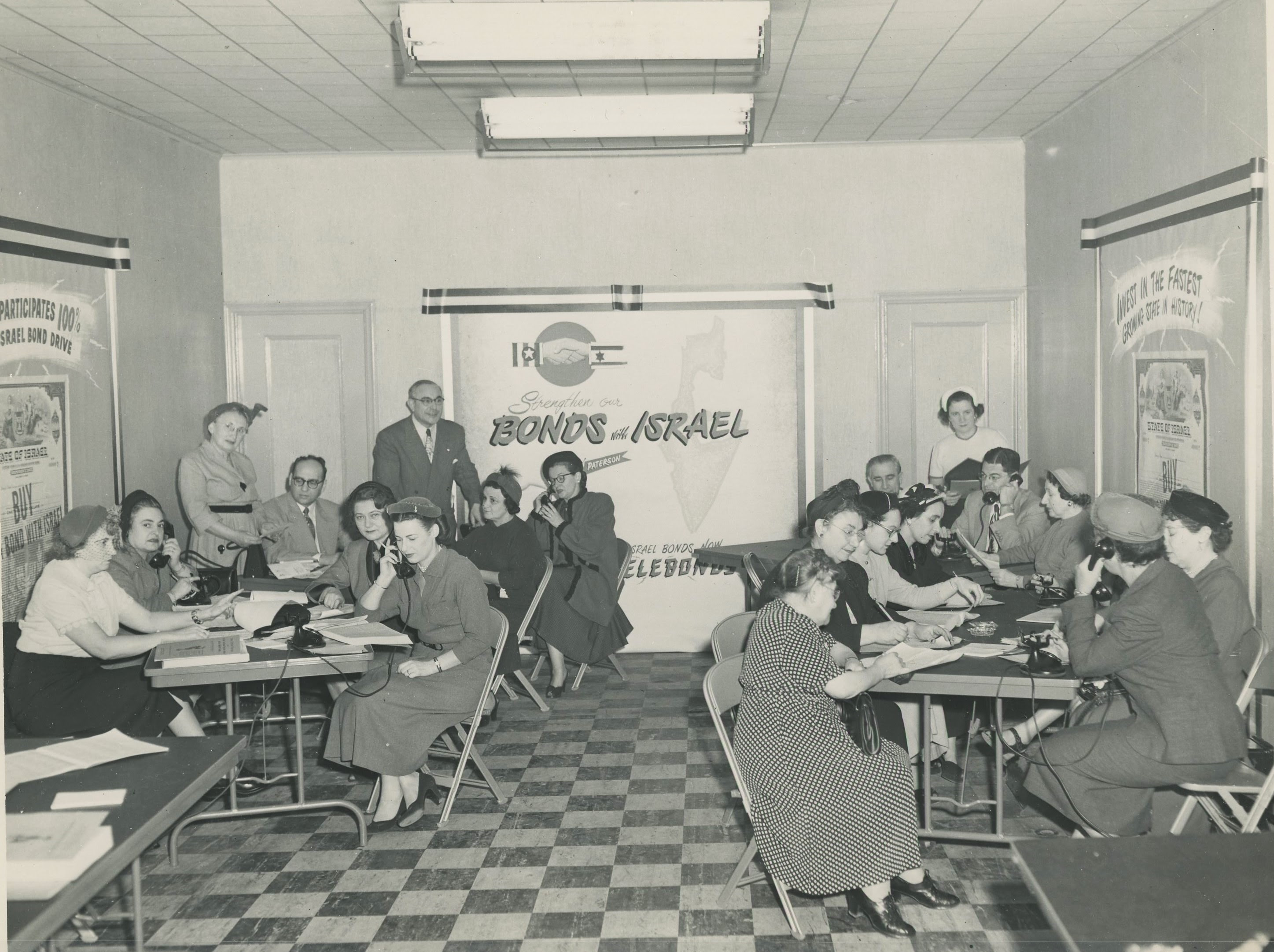 Northern New Jersey, Israel Bond Drive, Rabbi Bornstein, Irving Rubin next to Paul Segal, Martha Hocheiser