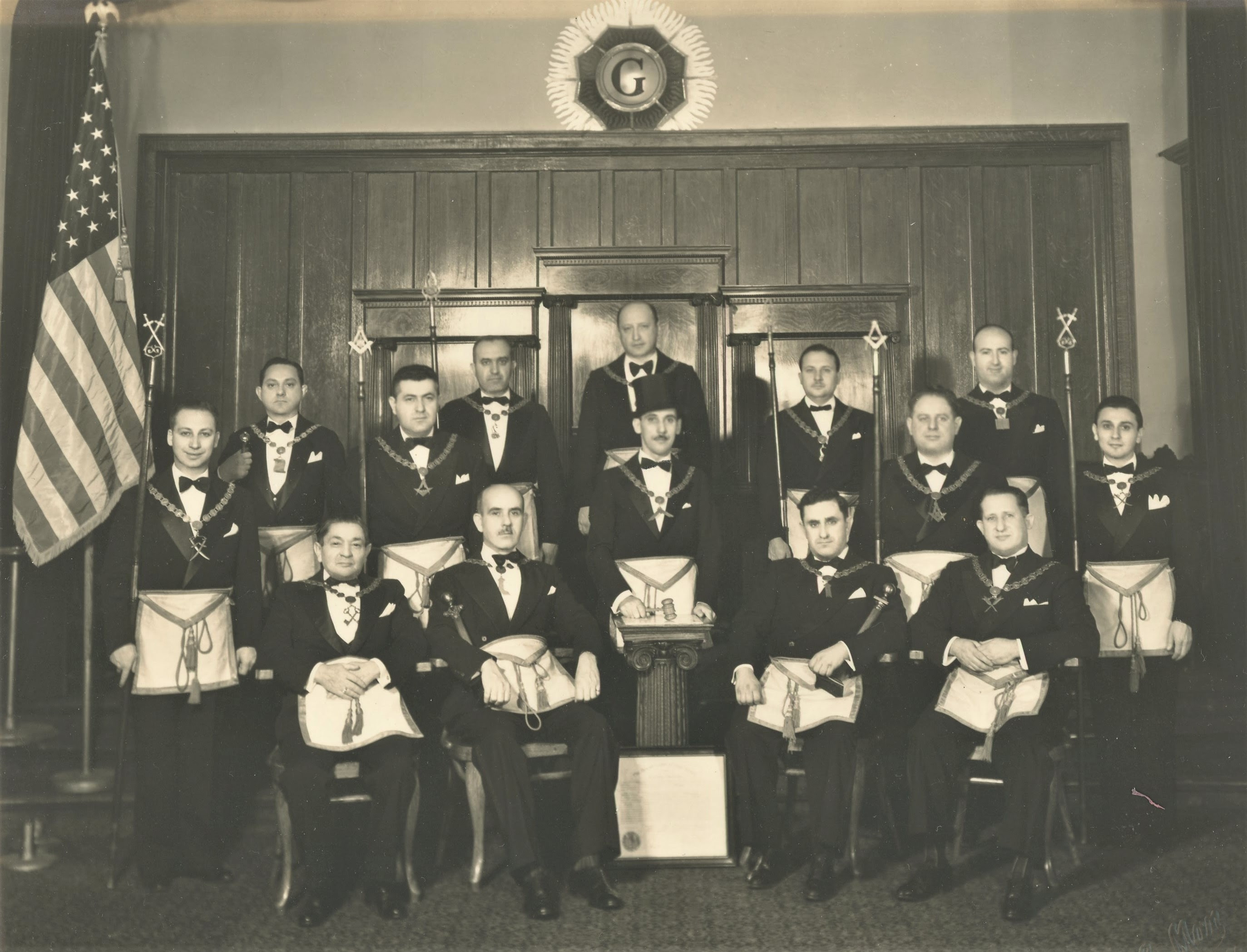 Passaic Masonic Lodge, Passaic NJ, Samuel Rachles, Dr. Fred Slaff, Samuel Glass, Morris Effron, Henry Rosenberg, Bernard Saltzman, Nathan Chanin, Sam Pashman, Harry Kaplan, Herman Brussel, Morris Berger, Samuel Pashman, Daniel Rachles