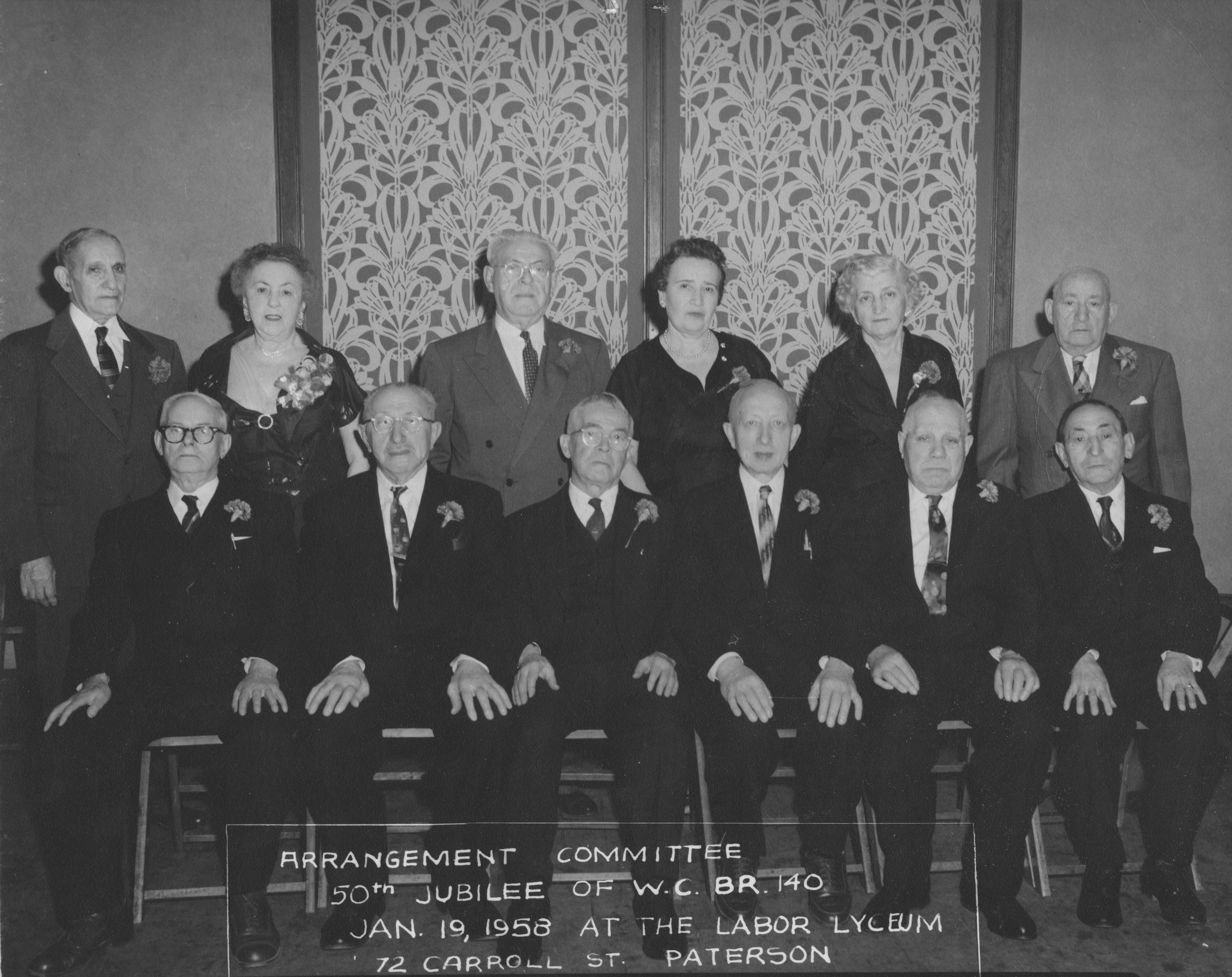 Workmen's Circle Arrangement Committee, Paterson, New Jersey, 1958