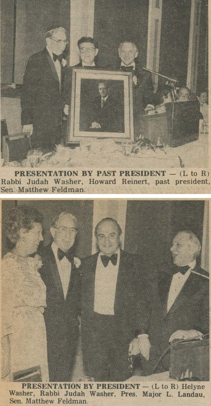 Teaneck Jewish Center, New Jersey, Helyne & Judah Washer, Major L. Landau, Sen. Matthew Feldman