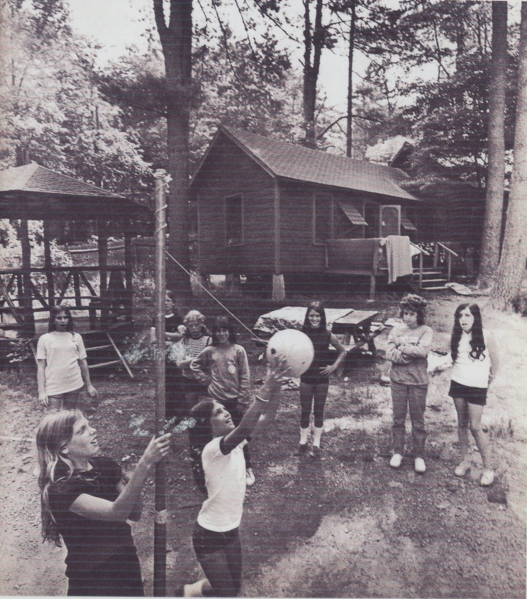 NJ Y Camps Milford PA girls tether ball game