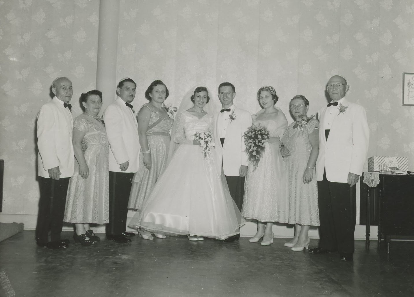Ruth Lubert & Larry Sachs Wedding party 1955