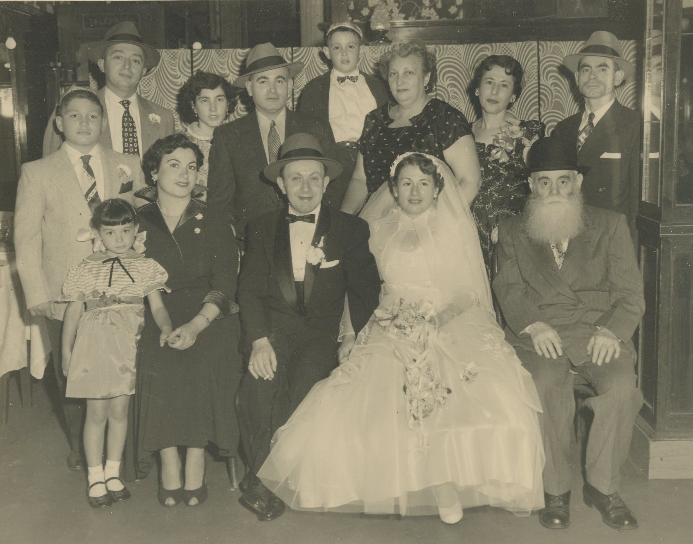 Unidentified wedding party from Ben Freedman Collection