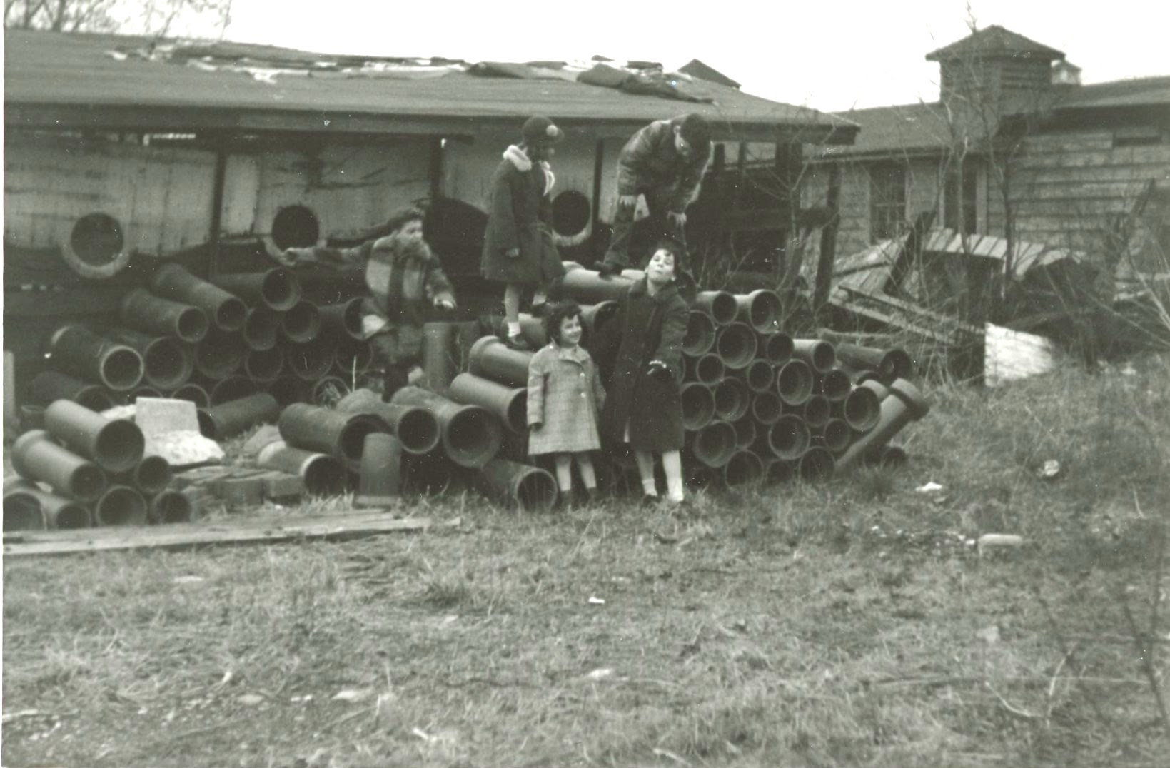 kids playing at Abe Friedman's Junk Yard 1952