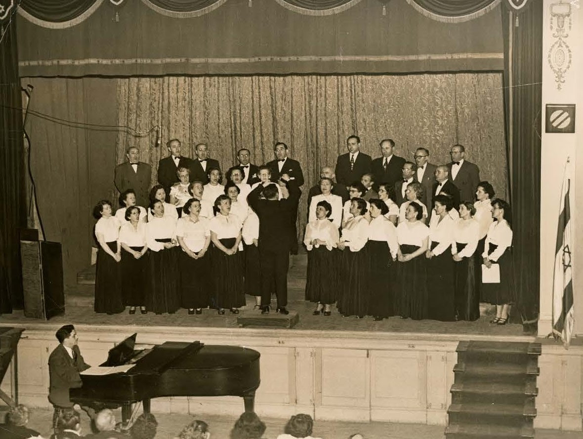 Jewish Folk Chorus, Paterson NJ, 1946, Mendy Shane, Isadore Freeman, Joe Walkowitz, Esther Liss, Sylvia Stem, Belle Bernstein