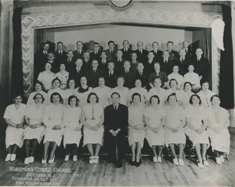 Paterson Workman's Circle Chorus, 1937, Max Helfman conductor, posed photograph