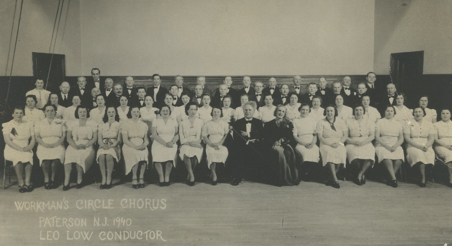 Paterson Workman's Circle Chorus, Paterson, NJ, Leo Low conductor, posed photograph