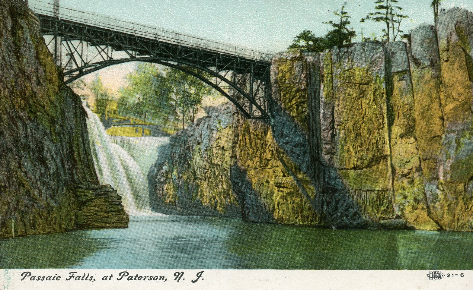 The Great Falls, Paterson New Jersey, color picture post card circa year 2000