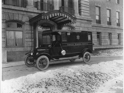 Vintage ambulance, Barnert Memorial Hospital, Paterson NJ