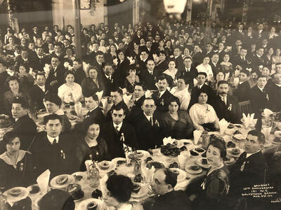 Bialystoker (Biaylstoke) Branch 121, 10th Anniversary Dinner, Paterson NJ, March 3, 1917