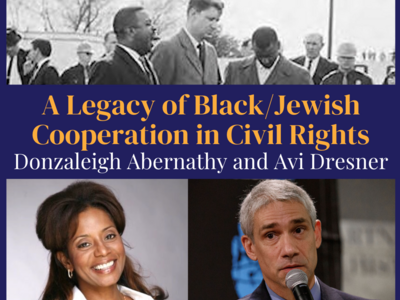 event poster featuring Donzaleigh Abernathy and Avi Dresner