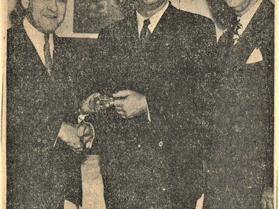 Paterson New Jersey, Testimonial Dinner Fire Chief James J. Troy, Mayor William P. Furrey, Publisher of The News Harry B. HainesFire Commissioner Jack Stern, Police and Fire Commissioner of Paterson Doris B. Stern