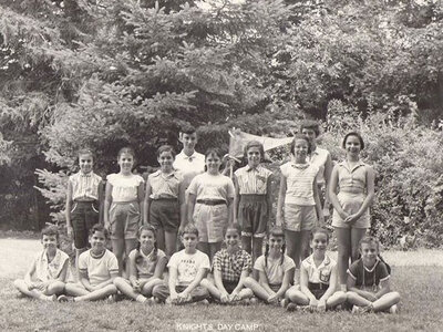 Knights Day Camp, Upper Saddle River NJ, 1955 girls' & counselors' group