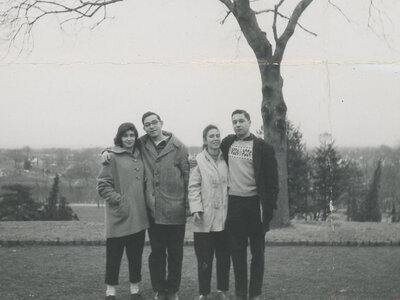 Eastside Park, Paterson NJ, 1958, Faith Schwartz, Ira Berger, Marilyn Gelman, Herb Staretz