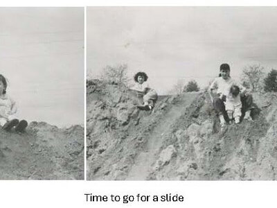 kids playing on River Road 1952