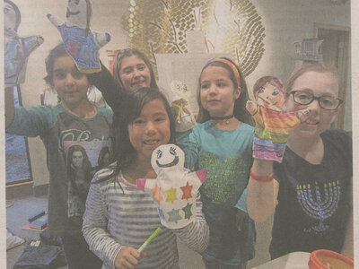 Shomrei Torah, Wayne New Jersey, student-made puppets, Tomorrow's Children, Hackensack University Medical Center, January 2017